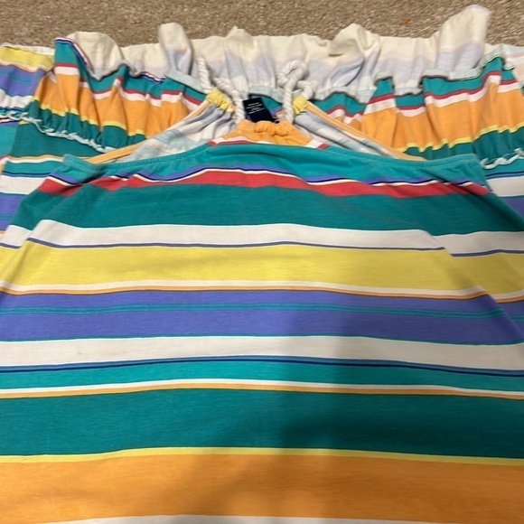 Chaps Multi Color Striped Maxi Dress Cotton Size 12 - Picture 6 of 6